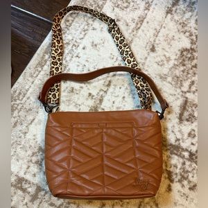 Lug Classic VL Quilted Crossbody Flare XL Copper Brown/Leopard Brown